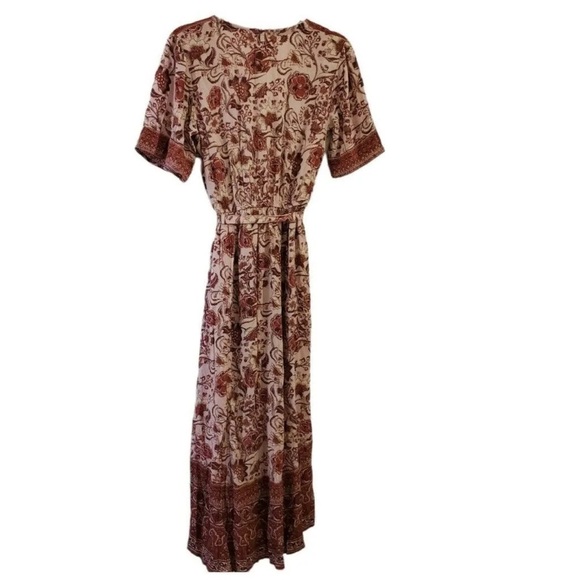 NWT Knox Rose Short Sleeve Wrap Maxi Dress Pink Floral Size Small - Picture 8 of 12